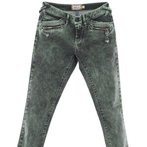 MET Green Zip Pockets Denim Women's Skinny Jeans Pants Bottoms Retail $205 - NWT